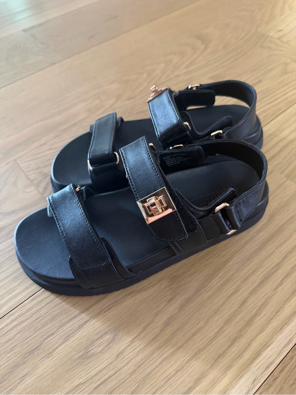 Steve Madden Velcro Sandals with Gold Accent